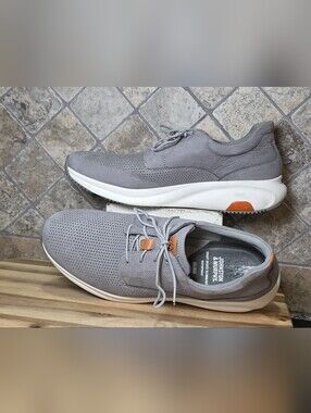 Mens Johnston & Murphy TR3-Luxe Light Gray Waterproof Perforated  Men's Sneakers